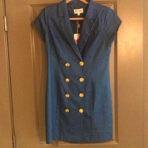 NWT L’ATISTE by Amy Denim Blazer Dress Size M